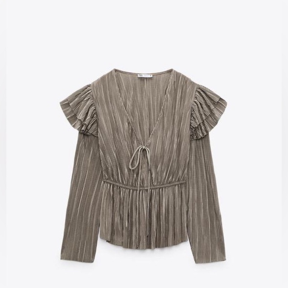 Zara Pleated Blouse Size S
